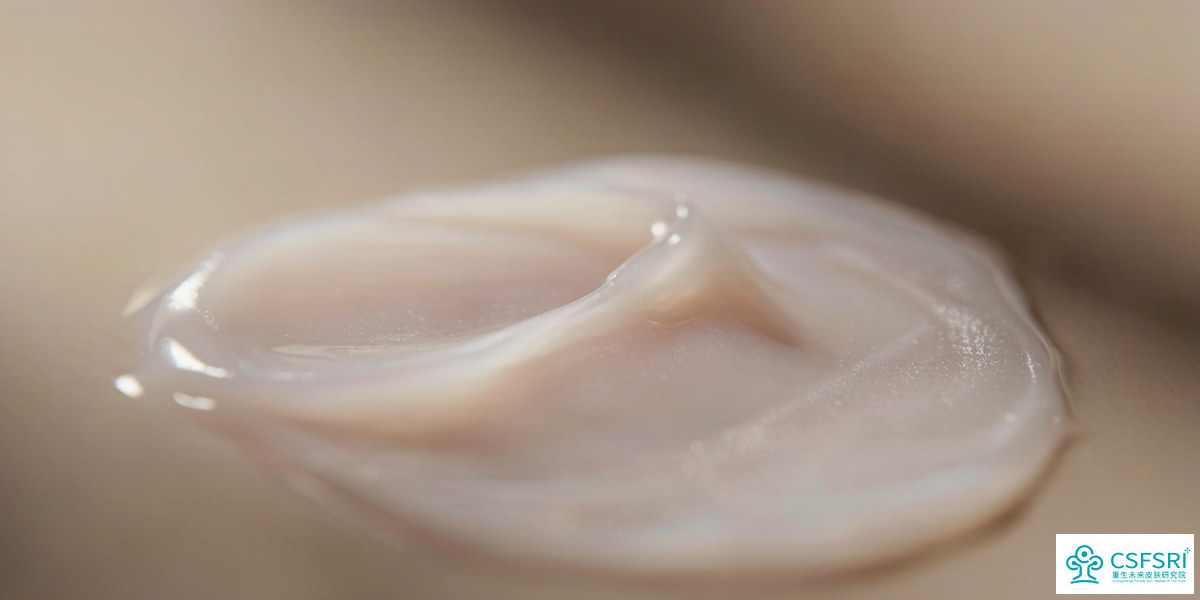 Macro texture of a ceramide-rich moisturizer with a smooth matte surface under soft studio lighting