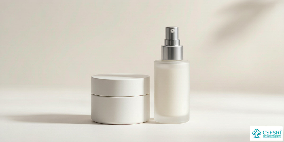 A custom-mold cosmetic jar placed beside a standard stock bottle to compare packaging options