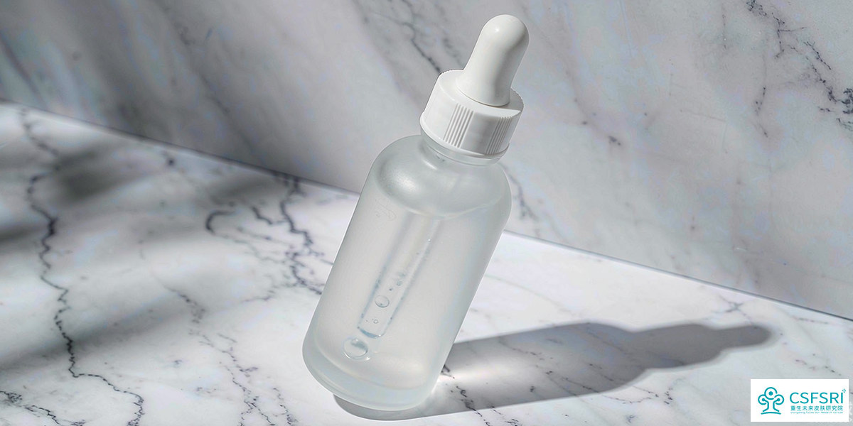 Unbranded serum bottle representing a peptide skincare formula